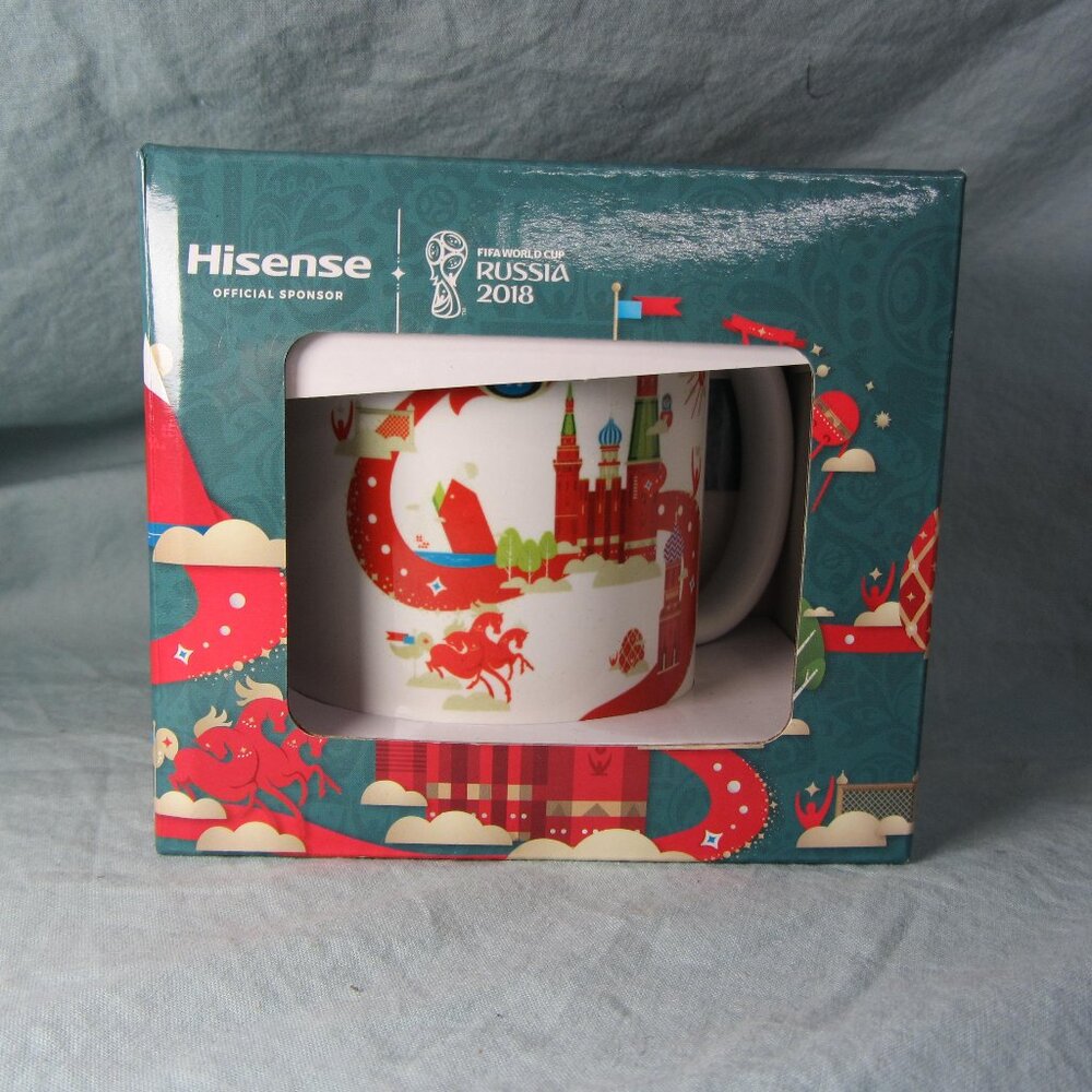limited edition mug FIFA soccer football 2018 Russia NIB Hisense visa (w2377)
